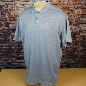 Nike Golf Dri-Fit Vapor Performance Polo Shirt Stretch Heather Blue Mens XL